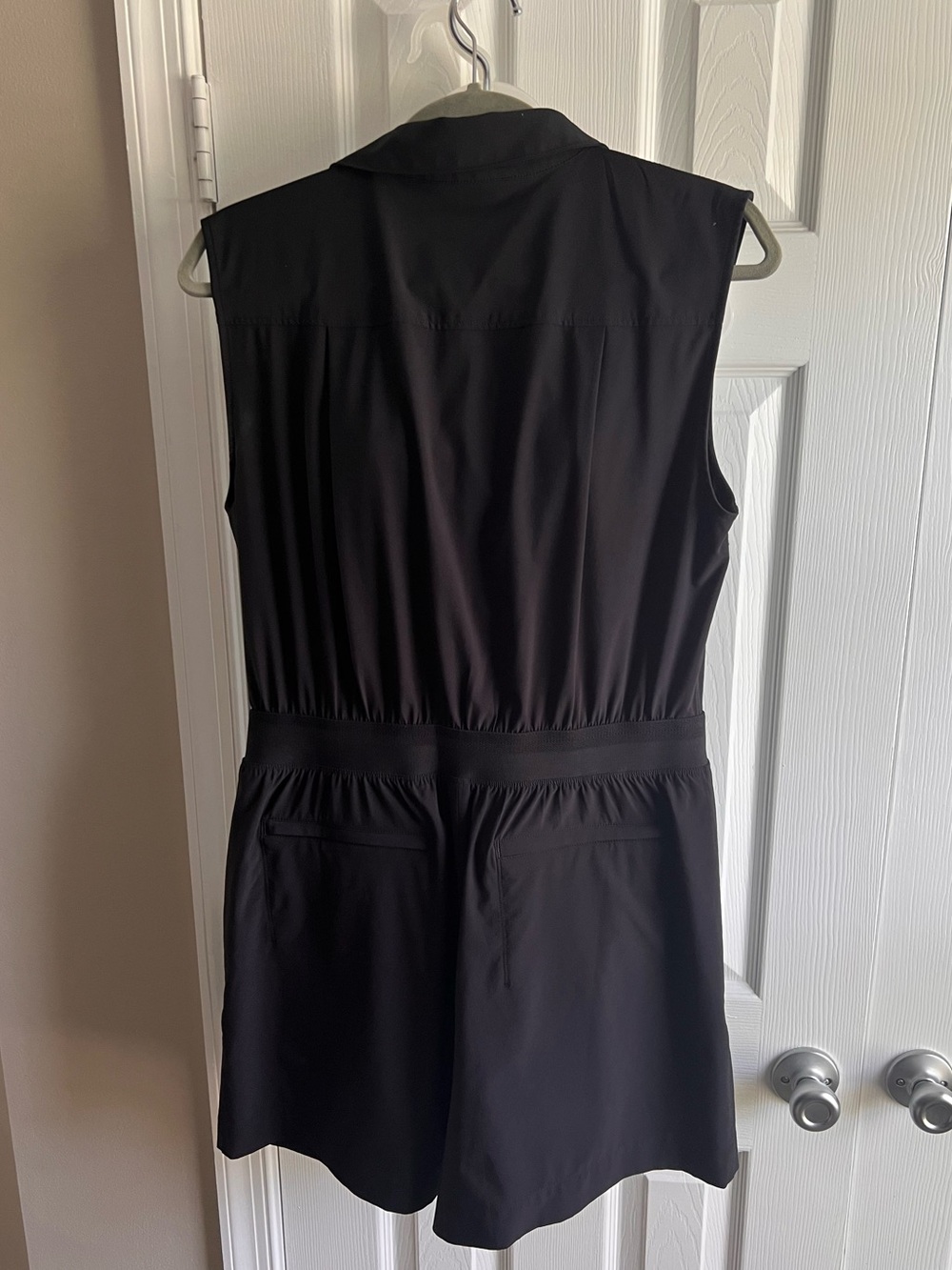Athleta Brooklyn TALL Sleeveless Black Collared Romper - Picture 4 of 4